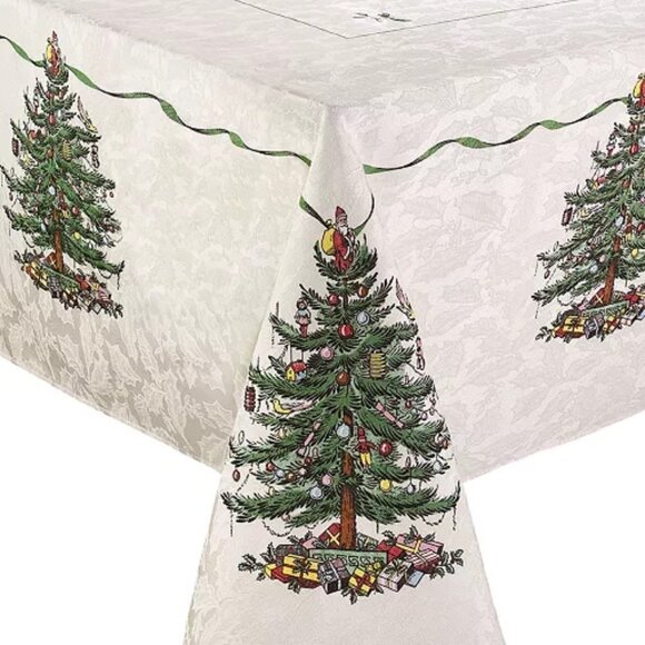 Spode Holiday Christmas Tree Tablecloth 60" x 144" NEW WITH TAG - Picture 2 of 6